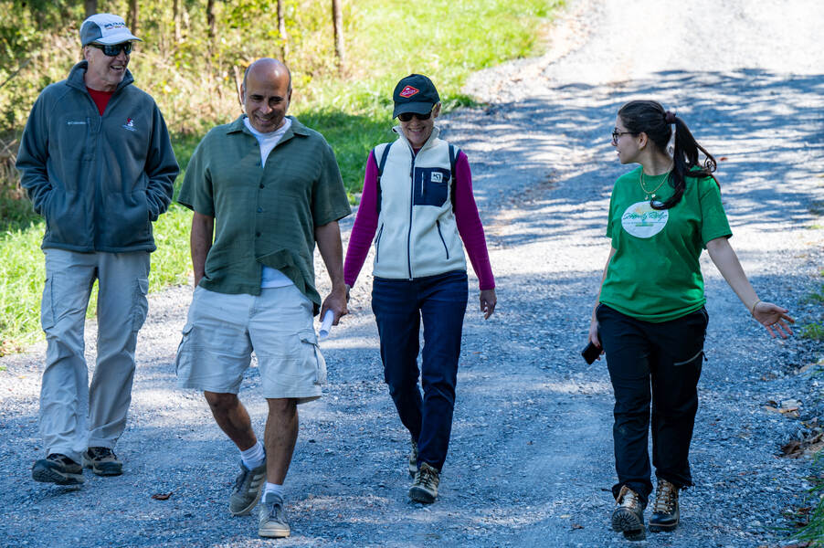 Staff and visitors on a tour of Serenity Ridge